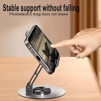 Support de téléphone portable universel en métal pliable à 360 degrés, support de bureau rotatif pour tablettes, angle réglable, logo personnalisé