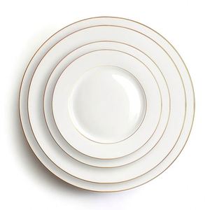 Nordic Style Luxury Fine <b>Ceramic</b> Tableware Dishes & <b>Plates</b> Bowls Gold Rim Porcelain Dinner Set <b>Ceramic</b> Dinnerware Set - Product Image 2
