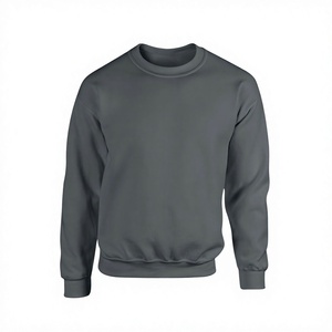 Sweat-shirt à col rond pour homme Coupe classique Tricoté Couleur unie Vêtement décontracté pour l'hiver Gris 100% coton 300g - Product Image 1