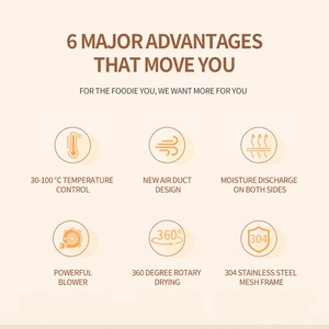 Séchoir à viande rotatif, grande capacité 12 couches, grands plateaux de 300 mm pour la transformation de friandises pour animaux/viande/fruits - Product Image 4