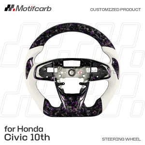 Volante de fibra de carbono forjado personalizado en color púrpura para Honda Civic Si 10ª generación 2016-2021 Type-R FK8 Coupe CR-V - Product Image 2