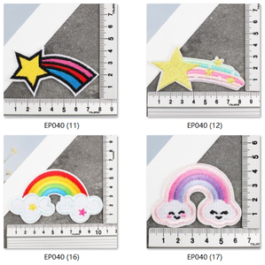 แผ่นผ้าปักลายสีรุ้งสำหรับเด็กแผ่นปะติดสีรุ้งหลากสี - Product Image 4