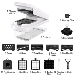 Mandoline polyvalente pour couper les légumes avec récipient pour un traitement facile des fruits et légumes dans une cuisine moderne - Product Image 1