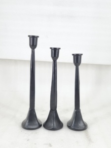 European Retro Iron Aluminum Single Arm Candlestick Gold Textured Taper Candle Holder for Home Wedding Decor - Product Image 3