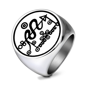 <span class=keywords><strong>Anello</strong></span> Sigillo R145 in Acciaio Inossidabile degli Eligos, Demoni dell'Arco Gotico, Dio tra i 72 Pilastri <span class=keywords><strong>di</strong></span> <span class=keywords><strong>Salomone</strong></span>, Gioiello Amuleto con Incisione Laser - Product Image 2