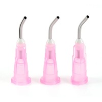 Aiguille pré-courbée jetable personnalisée avec embout applicateur Luer Lock pour la distribution de composites, de médicaments, d'agents corrosifs et de résines