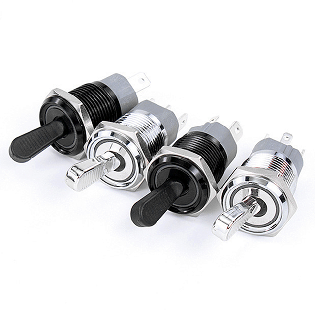 Round 16Mm Metal Button Toggle Switch 2 Position 10A High Current Switch With Lamp Self-lock Rocker Switch Single Double Led