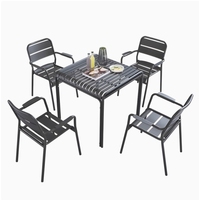 Meubles d'extérieur, petites tables et chaises pour la maison, balcon, jardin, table tout en aluminium, table de loisirs d'extérieur, usage commercial