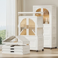 Installation rapide tout-petits commode placard porte ouverte PP bébé vivant jouet en plastique armoire de rangement pliante