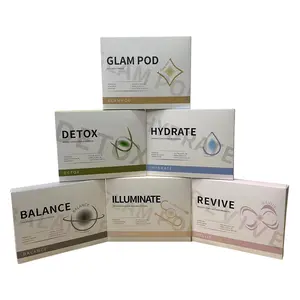 新製品Glam ReviveHydrate Detox Illuminateゴールドキット酸素化フェイシャルポッドスキンケア酸素ポッド