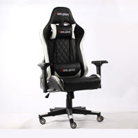 Chaise de jeu ergonomique pivotante noire, vente en gros, bon marché, avec appui-tête