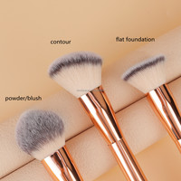 Lilywild Luxury Rose Gold Single Double Face Poudre Crème Vegan Maquillage Blush Brush Haute Qualité Double Personnaliser Blush Pinceaux
