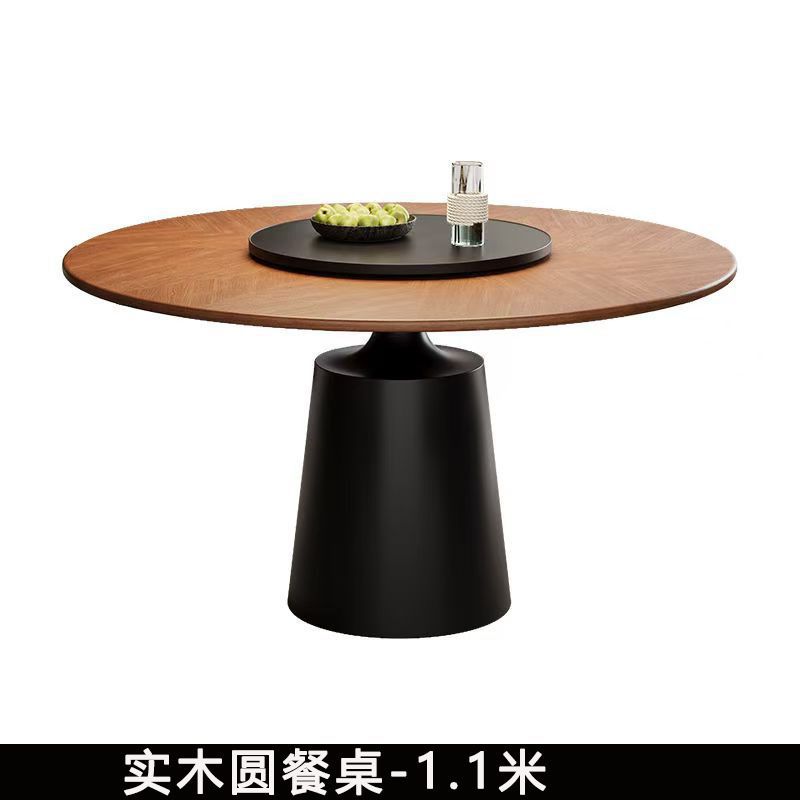 Solid wood round dining table - 1.1 meters