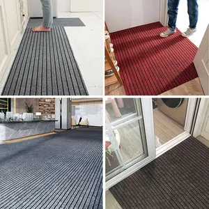 Felpudos de entrada de siete rayas para interiores y exteriores, alfombrillas de puerta delantera de bienvenida antideslizantes TPR absorbentes para entrada del Hogar