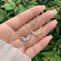 Bijoux Vente en Gros Style Vintage Style Classique Ailes Cuivre Zircon 18K Plaqué Or Chaîne de Câble Parure de Bijoux