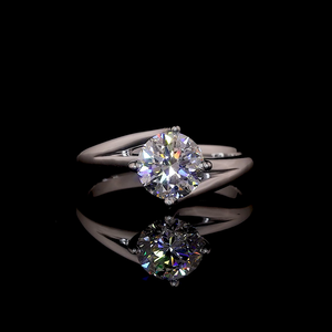 Radiant bloab แหวนเพชรทรงกลมตัดรัศมีสดใสปูล้อมรอบทอง14K VVS2ความคมชัด1.80กะรัตได้รับการรับรองจาก IGI - Product Image 1