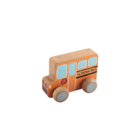 Vente en gros de mini bus scolaire en bois Montessori, jouet pour tout-petits, véhicule d'apprentissage précoce