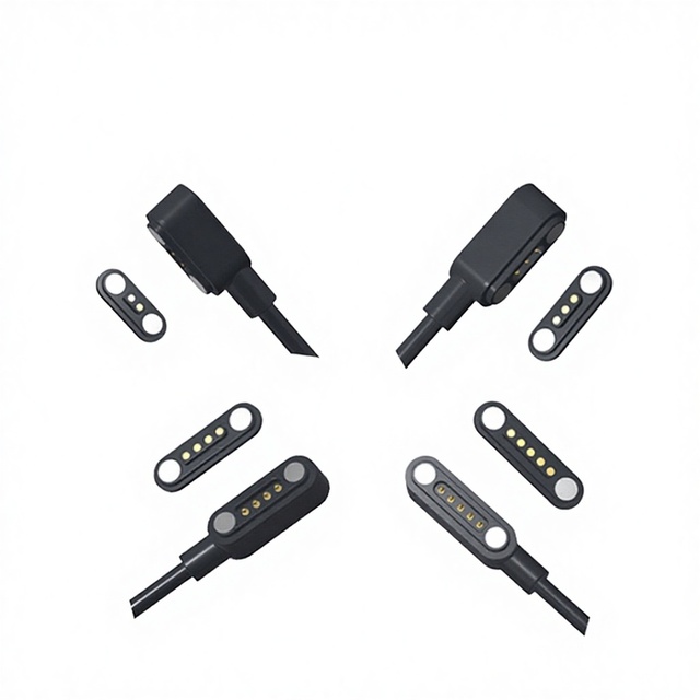 Factory Direct High Current 2-5 Pin Male/Female Magnetic Pogo Power Charging 2.5mm Pitch 12V Brass Nylon USB Connector Cable