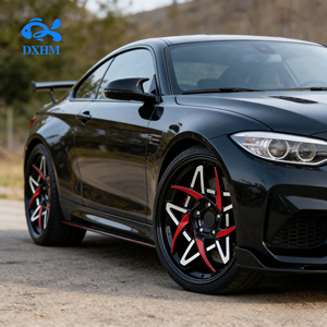 Nuevas Llantas Deportivas Cóncavas Forjadas de Aleación de 19-22 Pulgadas, Color Negro con Estrella Roja, Pulido, 5x112, 5 Orificios, 40mm/30mm/100mm, Ajuste Universal - Product Image 2