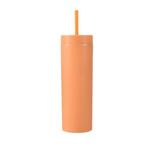Gobelet maigre mat réutilisable à double paroi sans BPA de 16oz avec couvercle et paille pour cadeau - Product Image 4