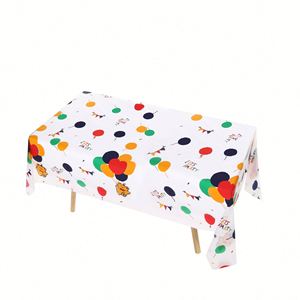 Disposable <b>Plastic</b> 54X108 Inch Pe Happy Tablecloth Waterproof Rectangle Birthday Party <b>Table</b> <b>Cover</b> - Product Image 4