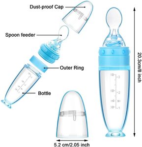 <span class=keywords><strong>Biberon</strong></span> cuillère en silicone pour bébé, distributeur d'aliments pour nourrissons de 0 à 24 <span class=keywords><strong>mois</strong></span> avec base de maintien pour la distribution et l'alimentation - Product Image 4