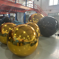 Vente flash Boule miroir gonflable sur l'eau de la piscine Boule miroir géante scellée Ballon miroir gonflable grand Boules miroir gonflables dorées