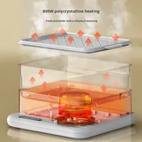 Zemkon Machine à petit-déjeuner tout-en-un Cuiseur à vapeur électrique à trois couches Pot à vapeur multifonctionnel pour la cuisine