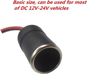 18AWG 300MM Electop araba şarjı güç çakmak dişi soket kablosu fiş adaptörü 12-24V - Product Image 4