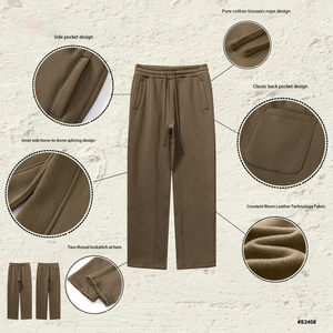 Pantalons de survêtement pour hommes en coton et polyester, personnalisables, vente en gros - Product Image 4