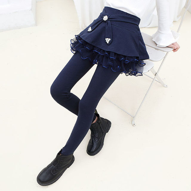 Legging Jupe Tutu Volants Fille - Pantalon Coton Élastique Avec Jupe Tulle Étoiles Twinkle Star