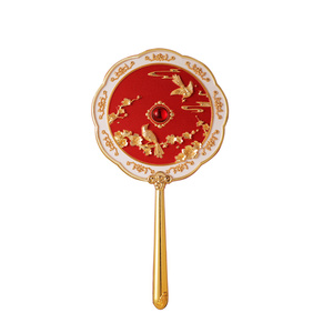Miroir de maquillage portable personnalisé avec logo, motif fleur de prunier et pie, pour mariée chinoise, vente en gros pour marques de cadeaux de mariage - Product Image 5