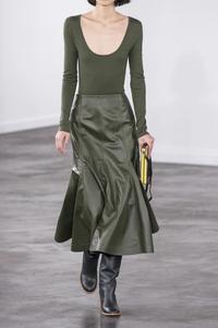 Dames En <span class=keywords><strong>Cuir</strong></span> <span class=keywords><strong>Jupe</strong></span> Femmes Vert PU Volants Ourlet Moulante Midi <span class=keywords><strong>Jupe</strong></span> Longue - Product Image 4