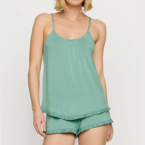 Ensemble de pyjama court sans manches pour femmes en coton Lenzing, doux et respirant, vêtements de nuit pour femmes, deux pièces, vêtements de maison - Product Image 4
