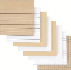 Bloc-notes adhésifs en papier kraft à grille lignée, 50 feuilles, essentiel pour la rentrée scolaire, auto-adhésif, personnalisable pour le bureau - Product Image 1