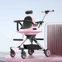 Poussette double Lemoon Premium pour bébés, harnais de sécurité à 5 points, roues universelles à 360°, design pliable, siège en cuir coquille d'œuf, plastique