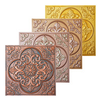 Plaques de plafond et panneaux muraux suspendus en PVC imperméables à motif vintage pour hôtels, classe ignifuge A, livraison incluse PL88