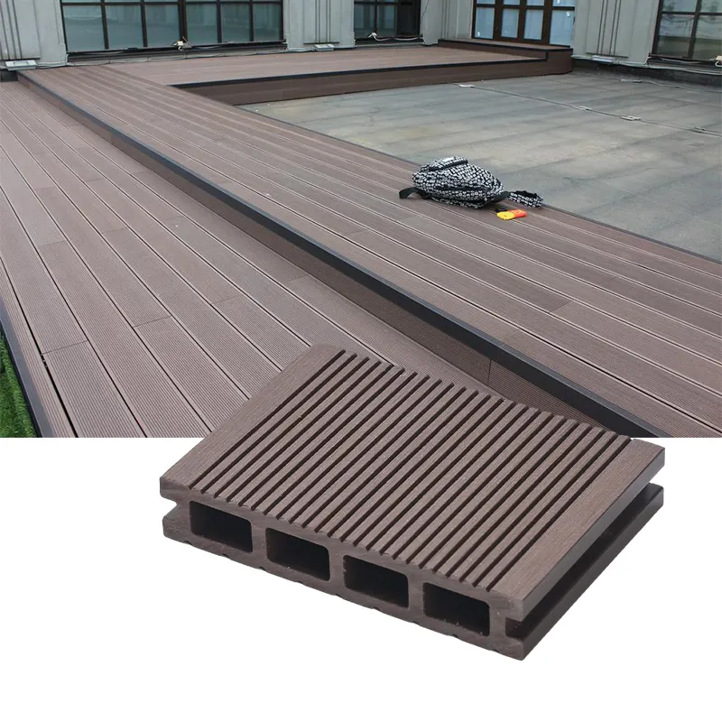 Hot bán bên ngoài chống cháy bề mặt nhẵn WPC decking Composite gỗ nhựa WPC co-đùn decking cho vườn