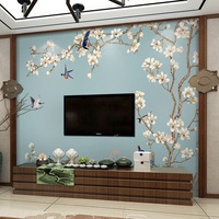 Papier Peint Mural Floral Chinoiserie Oiseaux et Magnolias Chinois en Rouleaux pour Chambre et Salon – Décoration Personnalisée pour la Maison