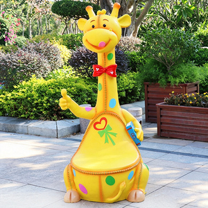Escultura de Banco de Fibra de Vidrio Personalizada con Forma de Animales: Jirafa, Dinosaurio, Unicornio, Cebra, Oveja, para Decoración de Fiestas Infantiles y Parques Infantiles - Product Image 1