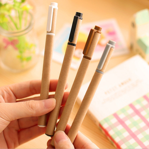 Promotional eco-friendly ball pen recycled kraft paper pen with customized logo