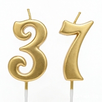 Bougies d'anniversaire best-seller, chiffres dorés métalliques élégants, bougies individuelles en boîte pour célébration d'anniversaire