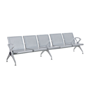 Silla de Espera para Hospital Ou He, de Acero Laminado en Frío, Plateada, con Reposabrazos - Product Image 5