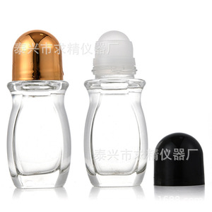 Qiujing Instrument Factory <b>Glass</b> Rollerball <b>Bottles</b> 30ml 50ml Cosmetic Packaging <b>Empty</b> Round Roll On Sealing Type - Product Image 1