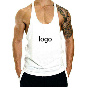 Men's Sports Tank <b>Top</b> Muscle Training Trendy <b>Sleeveless</b> T-Shirt Cotton Gym Stringer Vest Customizable Logo - Product Image 3