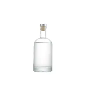 Bottiglia di vino di vetro imperiale o nordico di 500ml 750 ml con il tappo di sughero e il Decanter di Logo per l'alcool o il LImoncello degli spiriti del whisky