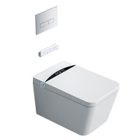 Cuvette de toilettes murale allongée en céramique pour hôtel avec siège chauffant, télécommande, séchage à l'air et évacuation en S