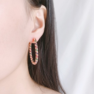 Vintage Jewelry Eco-friendly Copper Gold Plated Micro Pave Color Zircon Statement Earrings Extra <b>Large</b> <b>Hoop</b> Earrings - Product Image 5