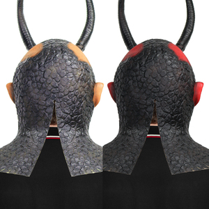 Máscara de Látex de <span class=keywords><strong>Demonio</strong></span> con <span class=keywords><strong>Cuernos</strong></span> Largos, Máscara de Terror para Casa Embrujada, Escape Room, Disfraz de Halloween Personalizado - Product Image 4