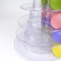 Support de présentation en plastique transparent à 6 niveaux pour macarons et biscuits, avec étui de transport, pour la présentation de desserts lors de fêtes